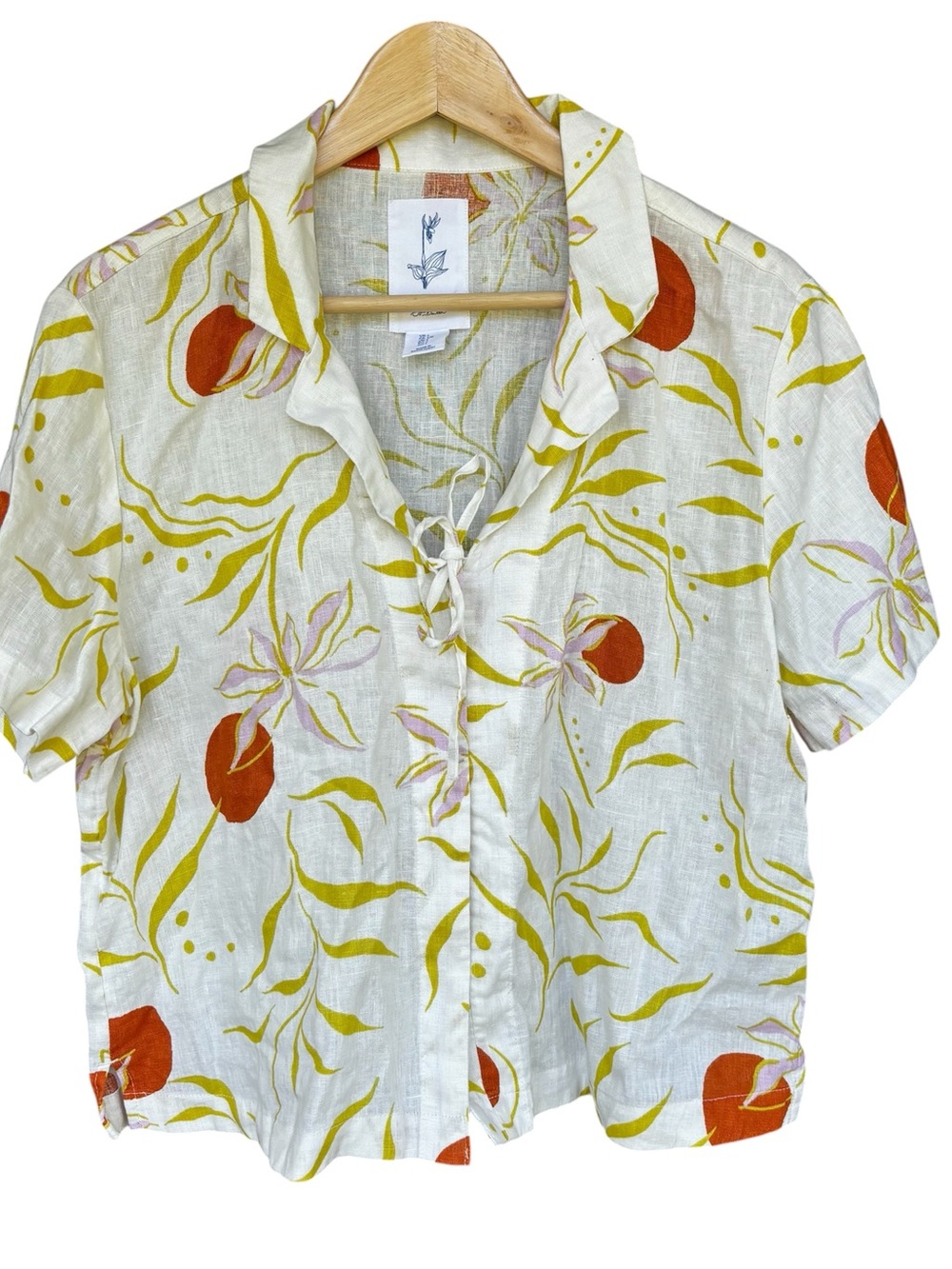 Calypso St. Barth Women's Linen Top Size L Euro Summer Vacation Coastal Beach